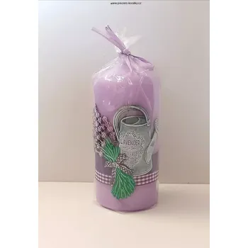 Svíčka Levandulová svíčka (Fialová svíčka s kropáčkem)