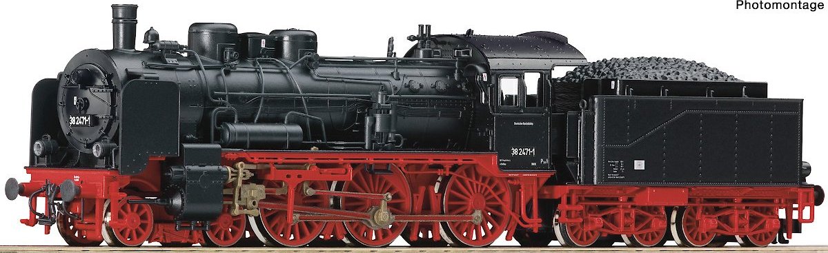 ROCO 7190001 TT Parní lokomotiva BR38.2471, DR, Ep.IV, DCC ZVUK