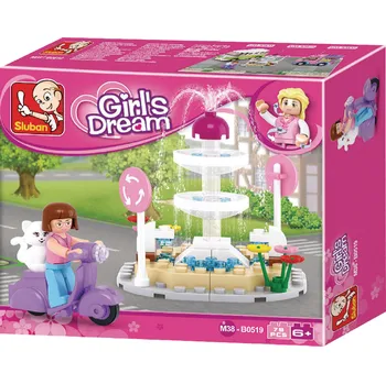 Stavebnice Sluban Sluban Girls Dream Town M38-B0519 fontánový kruháč se skútrem