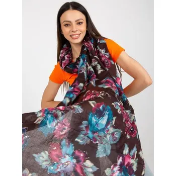 Šátek Dámský šátek s flitry PITA tmavě hnědý