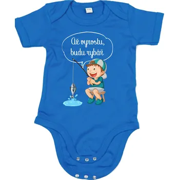Dětské body - Až vyrostu, budu rybář, Barva látky kráľovská modrá, Střih Dětský, Velikost 18-24 měsiců (86-93cm)