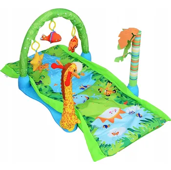 Hrací deka VZDĚLÁVACÍ PODLOŽKA ŽIRAFA BAREVNÝ TROPICKÝ LES