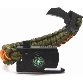 Šperk Cordell paracord náramek komise Survival - Velikost M, Barva Oranžová