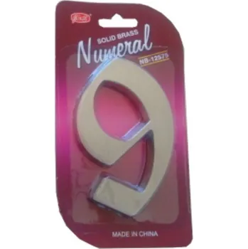 Domovní cedule číslo 125mm nikl satén "9" Satén