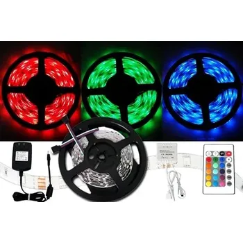 LED osvětlení Zaparkorun Barevný RGB LED pásek 5050 - 5 metrů - kompletní set