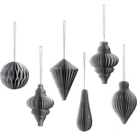 Závěsné vánoční ozdoby v sadě 6 ks Broste CHRISTMAS MIX - stříbrné stříbrná