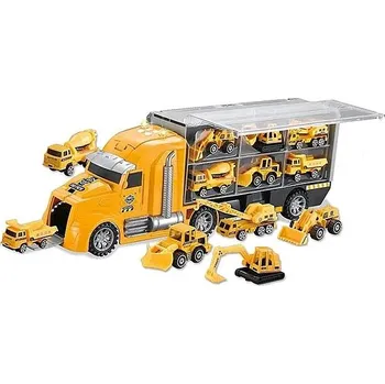 autíčko Kamion se stavebními auty BV0355 44 x 16 x 10 cm žlutý
