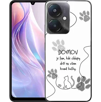 Pouzdro na mobilní telefon Gelový kryt mmCase na Xiaomi Redmi 13C 5G - kočičí motiv bílé pozadí