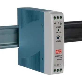 spínaný zdroj MEAN WELL Spínaný Napájecí zdroj na lištu DIN, počet výstupů: 1, výstup: 5V dc, 3A, vstupní: 85 → 264V ac,20W