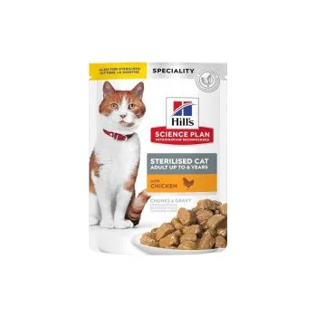 Krmivo pro kočku Hill's Science Plan Feline Adult Sterilised Chicken kapsička 12 x 85 g