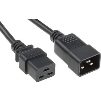 Napájecí kabel Napájecí kabel 1m, Černá, A: IEC C19, B: IEC C20, 16 A, 250 V RS PRO 1,5 mm²