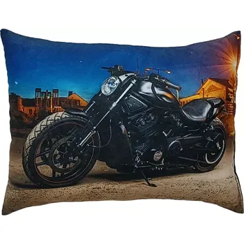 Dekorativní polštářek Polštář s motorkou , černá motorka (dekorativní polštářek )