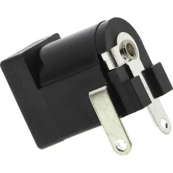 Napájecí zásuvka stejnosměrná, průměr kolíku: 2.5mm, orientace těla: přímá, Montáž na plošný spoj, 1A, 12 V DC,