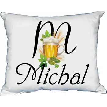 Dekorativní polštářek Polštář s pánským jménem MICHAL (polštář se jménem MICHAL)