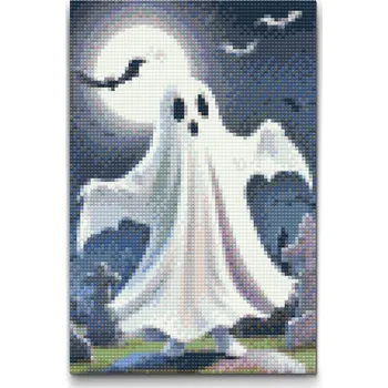 Diamantové malování Diamantové malování - Strašeidelný duch Velikost: 20x30cm, Rámování: Pouze srolované plátno, Diamanty: Kulaté