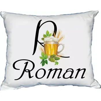 Dekorativní polštářek Polštář s pánským jménem ROMAN (polštář se jménem ROMAN)