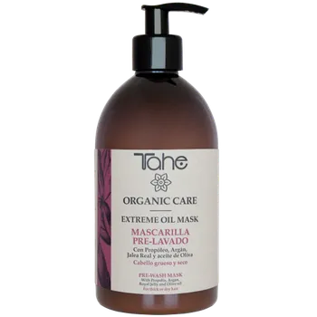 Vlasová regenerace TAHE Přírodní hydratační maska Extreme oil aplikovaná před šamponem pro pevné a suché vlasy (500 ml)