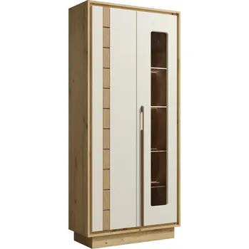 Knihovna Vitrína dub artisan/cashmere KEKS K2