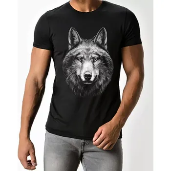 Pánské tričko Tričko s vlkem , vlk , hlava vlka XS (Trička Moon River)