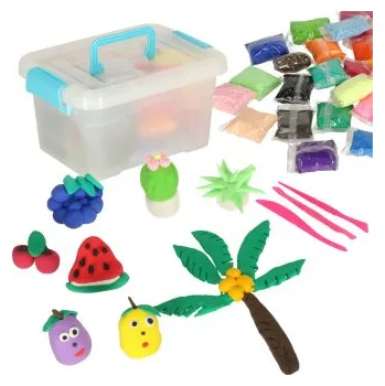 kinetický písek Magická pěnová plastelína s kufříkem - sada barev / 10g