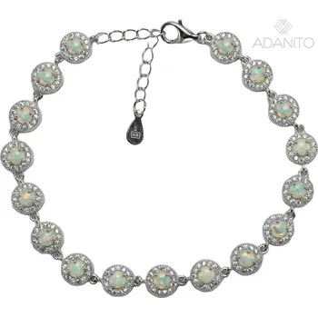 Náramek Stříbrný opálový náramek se zirkony