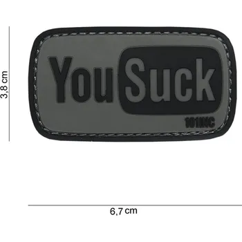 Nášivka 101 Inc. Company Nášivka na suchý zip You Suck (plast 3D) - grey (101 INC)