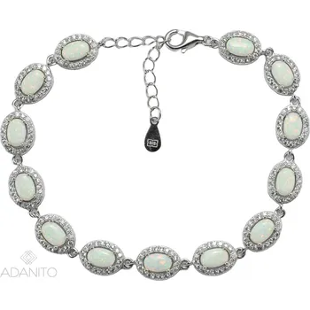 Náramek Stříbrný opálový náramek se zirkony