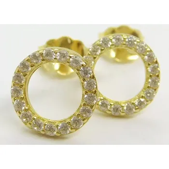 Náušnice Klenoty Budín Dámské peckové zlaté náušnice se zirkony na puzetku pecičky 585/1,07gr HK2357 (Klenoty Budín Dámské peckové zlaté náušnice se zirkony na puzetku pecičky 585/1,07gr HK2357)