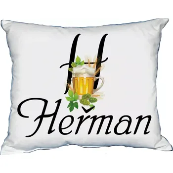 Dekorativní polštářek Moon River HEŘMAN polštář s pánským jménem velikost 30x40 cm (polštářek pánské jméno )