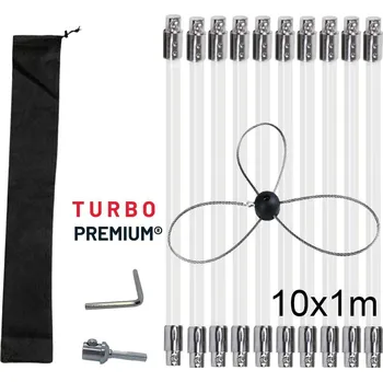 Čistič komínů Rotační kartáč čistič komínů s oceľovým lankem - TURBO Premium® 10m