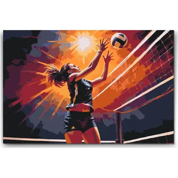 Malování podle čísel - Voleybalistka Velikost: 40x60cm, Rámování: Pouze srolované plátno