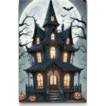 Diamantové malování Diamantové malování - Strašidelný dům Velikost: 40x60cm, Rámování: Pouze srolované plátno, Diamanty: Kulaté