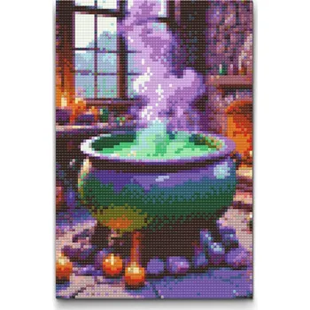 Diamantové malování Diamantové malování - Čarodejnický lektvar Velikost: 20x30cm, Rámování: Pouze srolované plátno, Diamanty: Kulaté