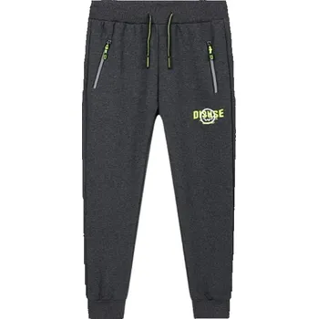 Chlapecké kalhoty Kugo GT8683 Dětské teplejší tepláky šedé melé 134