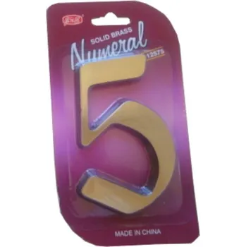 Domovní cedule číslo 125mm bronz "5" Bronz