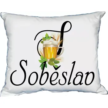 Dekorativní polštářek Polštář s pánským jménem SOBĚSLAV (polštář se jménem SOBĚSLAV)