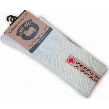 Pánské ponožky V. Bernátek - Ovčí věci Ponožky z ovčí vlny Medicínské Barva: Bílá, Velikost: 43-47