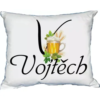 Dekorativní polštářek Polštář s pánským jménem VOJTĚCH (polštář se jménem VOJTĚCH)