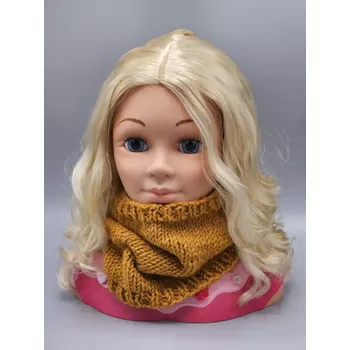 Nákrčník Ručně pletený dětský nákrčník - hladký - hořčicový