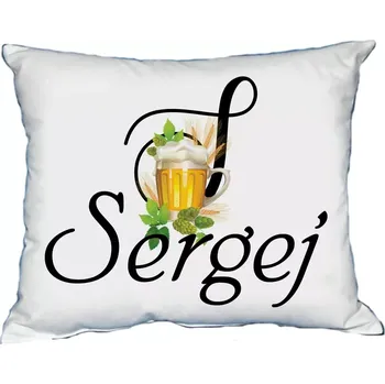 Dekorativní polštářek Polštář s pánským jménem SERGEJ (polštář se jménem SERGEJ)