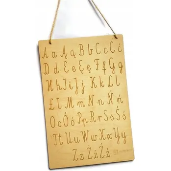 Dřevěná hračka Montessori psací abeceda POLSKÝ dřevěná tabulka