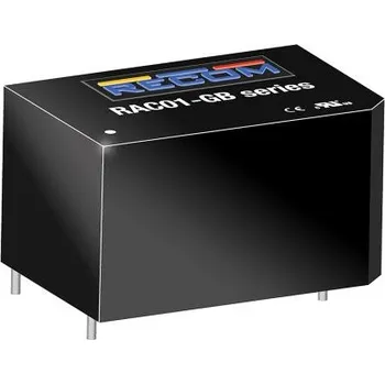 spínaný zdroj Spínaný napájecí zdroj 1W, počet výstupů: 1, výstup: 12V dc 83mA Montáž na plošný spoj RAC01-GB Recom