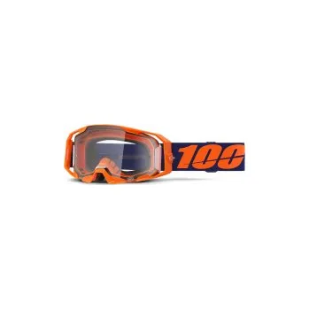 Motocyklové brýle Mx Brýle 100% Armatic Goggles Neon Orange Clear Lens