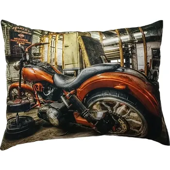 Dekorativní polštářek Polštář s motorkou Harley (dekorativní polštářek )