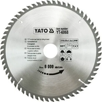 Pilový kotouč Kotouč na dřevo 210 x 30 mm 60z Yato YT-6068