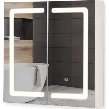 Zrcadlo MIADOMODO Zrcadlová skříňka s LED osvětlením, 65 x 65 cm