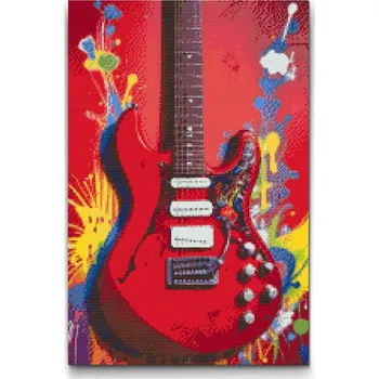 Diamantové malování Diamantové malování - Elektrická kytara Velikost: 40x60cm, Rámování: Pouze srolované plátno, Diamanty: Kulaté