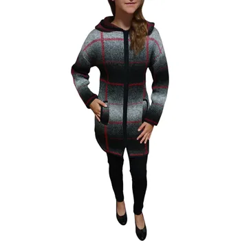 Dámský kabát Ria-móda Pletený kabát Ria s kapucí na zip Ria móda: XXL