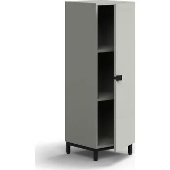 Policová skříň Policová skříň QBUS, 2 police, nohy, úchytka, 1252x400x420 mm, černá, světle šedá
