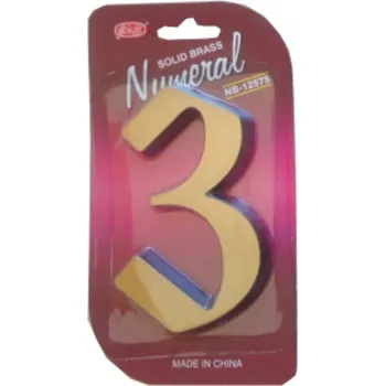 Domovní cedule číslo 125mm bronz "3" Bronz